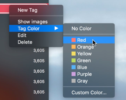 Mac App Tag Changes Color